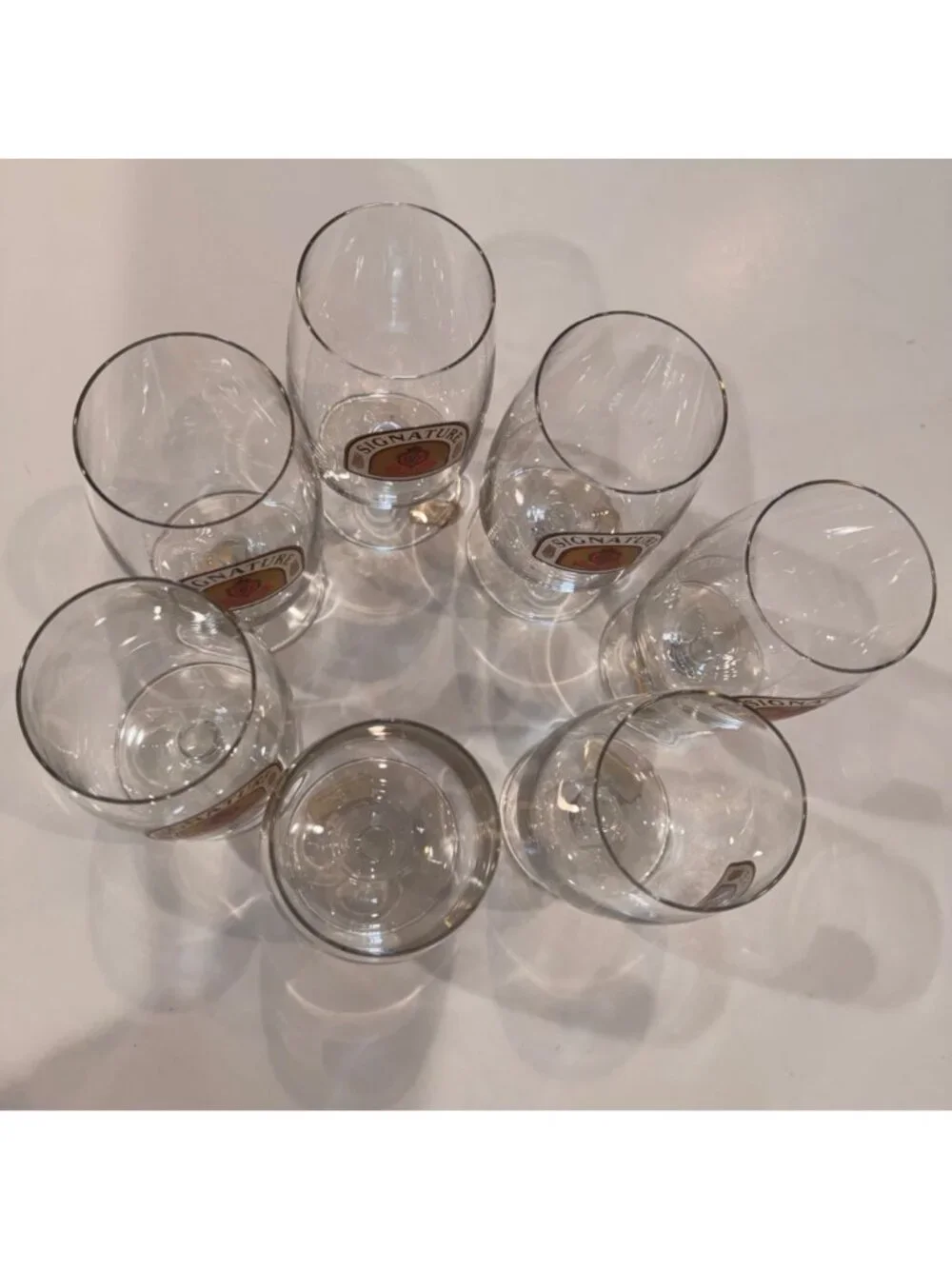 Stroh Signature Pedestal Beer Glass Rastal Germany Lot of 7 Breweriana Vtg NOS